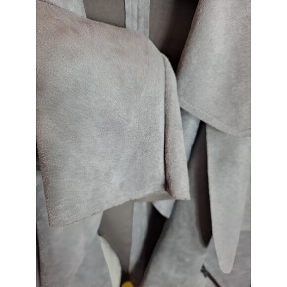 Kut from The Kloth Women's Gray Polyester‎ Suede Jacee Draped Moto Jacket Size L - Picture 5 of 7